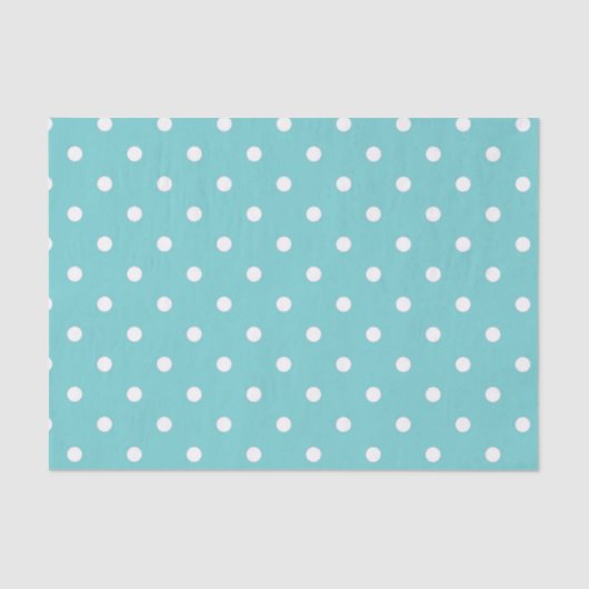 Blauwgroen Sky Polka Dot Tissue Paper Tissuepapier (Voorkant)