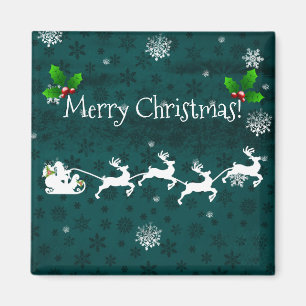 Blauwgroen Slape en Reindeer Magnet Magneet
