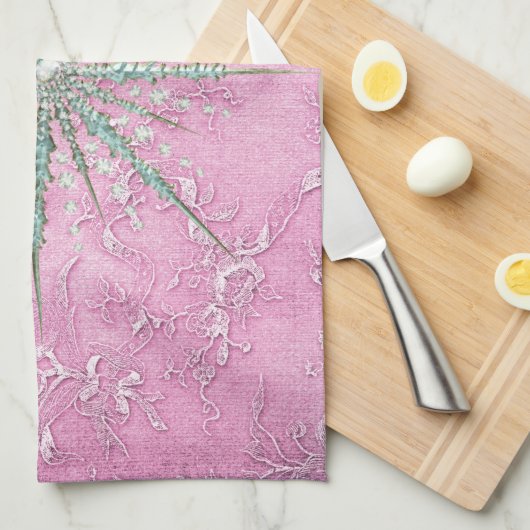 Blauwgroen sneeuwvlok paarse elegante  winter theedoek (Quarter Fold)