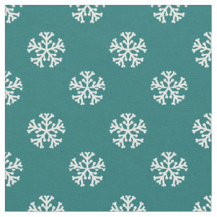 Blauwgroen sneeuwvlokpatroon stof