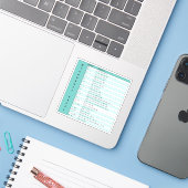 Blauwgroen | Sneltoetsen voor Microsoft Excel Wind Sticker (Laptop met iPhone)