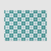 Blauwgroen Snowflake Checkered Pattern-feestdag Tissuepapier (Voorkant)