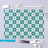 Blauwgroen Snowflake Checkered Pattern-feestdag Tissuepapier (Craft)