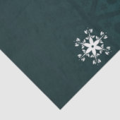 Blauwgroen Snowman Winter Scene-kerstcadeaupapier Tissuepapier (Detail)