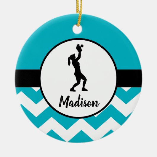 Blauwgroen Softball Ornament (Voorkant)