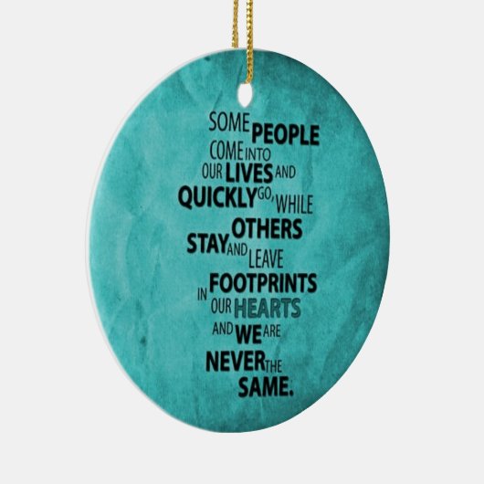 BLAUWGROEN SOMMIGE MENSEN VERLATEN VOETPRINES OP U KERAMISCH ORNAMENT (Rechts)