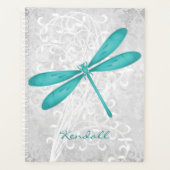 Blauwgroen speciale dragonfly-planner planner (Voorkant)
