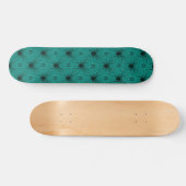 Blauwgroen spin-Initiaal voor aangepaste monogram Skateboard (Horizontaal)