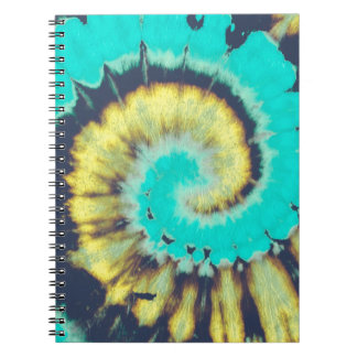 Blauwgroen spiraal Abstract. Tye Dye Shirt Circle  Notitieboek