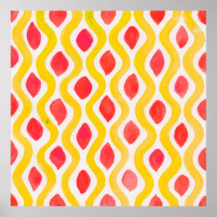 Blauwgroen spiraal Abstract. Tye Dye Shirt Circle Poster
