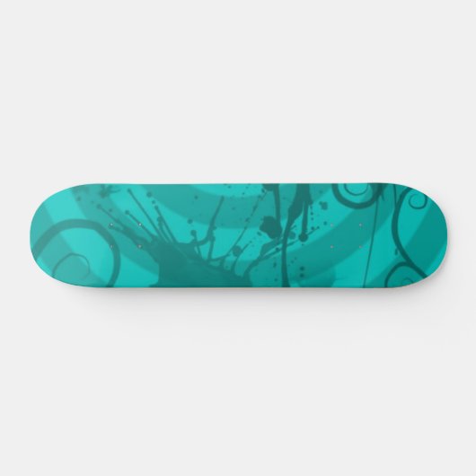 Blauwgroen Splatter Skateboard (Horizontaal)