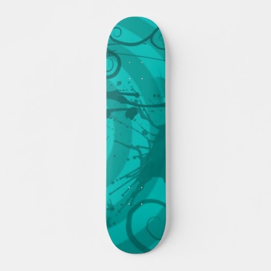 Blauwgroen Splatter Skateboard (Voorkant)
