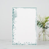 blauwgroen spleten briefpapier (Staand voorkant)