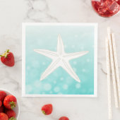 Blauwgroen staarvis Beach Thed Wedding Napkins Servetten (Insitu)
