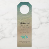 Blauwgroen staarvis Tropical Sandy Beach Wedding F Flessenhanger (Voorkant)