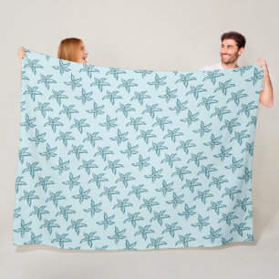Blauwgroen Starfish Fleece Blanket