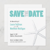 Blauwgroen Starfish Wedding Save the Date (Voorkant / Achterkant)