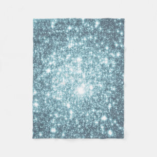 Blauwgroen Stars Fleece Deken
