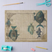  Blauwgroen Steampunk-ontvlechting vis Tissuepapier (Craft)