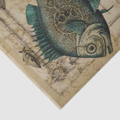  Blauwgroen Steampunk-ontvlechting vis Tissuepapier (Detail)