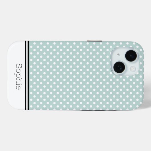 Blauwgroen Stippen Aangepaste Samsung Case-Mate iPhone Case (Achterkant (horizontaal))