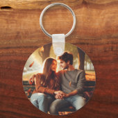 Blauwgroen straling: Circle Save the Date Sleutelh Sleutelhanger (Achterkant)