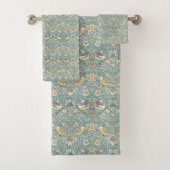 Blauwgroen Strawberry Thief Badhanddoek Set Bad Handdoek (Insitu)