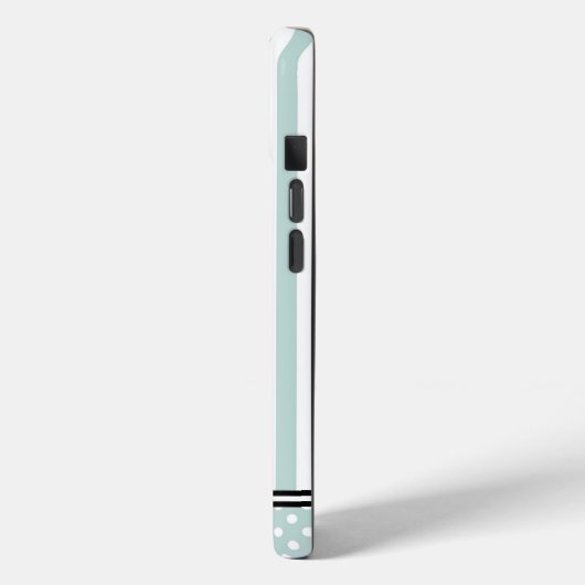 Blauwgroen Strepen & Stippen Aangepaste Samsung Case-Mate iPhone Case (Achterkant / Links)