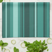 Blauwgroen strepen theedoek (Gevouwen)