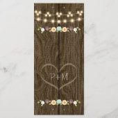 Blauwgroen String Of Lights Rustic Fall Wedding Me Menu (Achterkant)