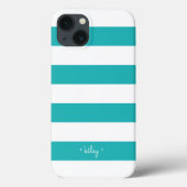 Blauwgroen Stripe persoonlijk Case-Mate iPhone Case (Achterkant)
