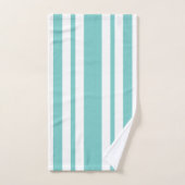 Blauwgroen stripes bad handdoek (Handdoek)