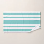 Blauwgroen stripes bad handdoek (Handdoek)