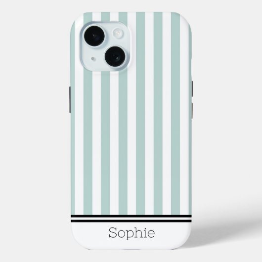 Blauwgroen Stripes Custom Samsung Case-Mate iPhone Case (Achterkant)
