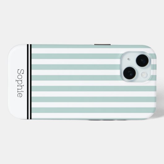 Blauwgroen Stripes Custom Samsung Case-Mate iPhone Case (Achterkant (horizontaal))