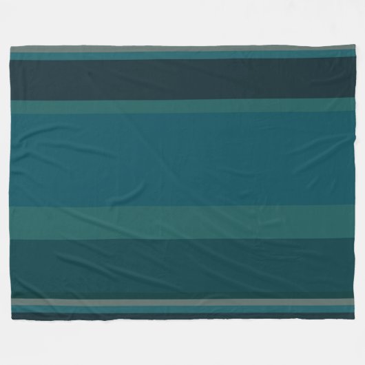 Blauwgroen stripes fleece deken (Voorkant (Horizontaal))
