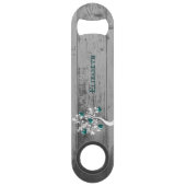 Blauwgroen structuur voor harten Aangepaste openin Speed Flessenopener (Voorkant)