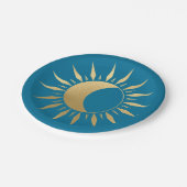 Blauwgroen Sun moon Wicca Papieren Bordje (Gekanteld)