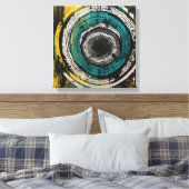 Blauwgroen Sunset Forest Waterverf Wall Art Canvas Afdruk (Insitu (Slaapkamer))