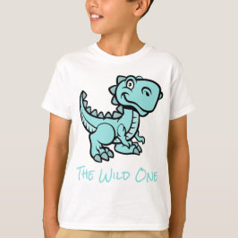 Blauwgroen T rex dinosaurus gepersonaliseerde naam T-shirt