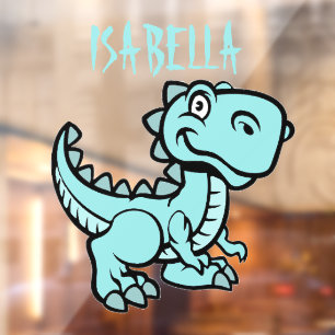 Blauwgroen T rex dinosaurus Raamsticker