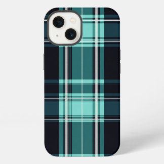 Blauwgroen Tartan Chic iPhone 13 Hoesje