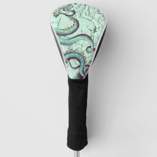 Blauwgroen tentakels op Blauwgroen Vintage Golfheadcover