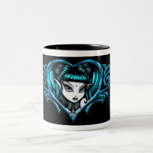 Blauwgroen Terra Tattoo Style Coffee-Mok Tweekleurige Koffiemok