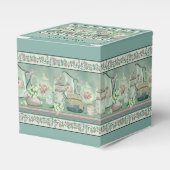 Blauwgroen thee en Rozen kubusdoos Bedankdoosjes (Voorkant Zijde)