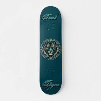 Blauwgroen tijgercirkel skateboard
