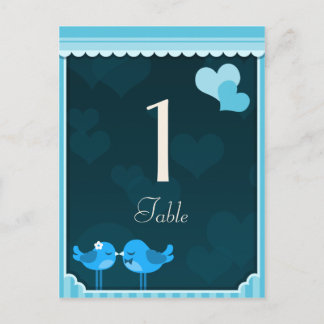 Blauwgroen Tortelduifjes Tabel Kaarten set 1