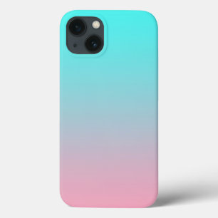 Blauwgroen tot Roze Eenvoudige Verloop Gemengde Ac iPhone 13 Hoesje