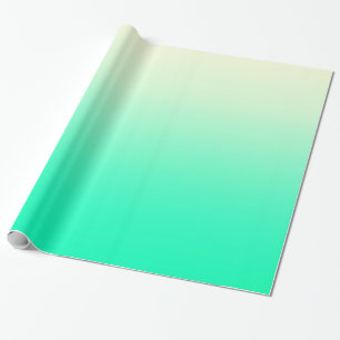 Blauwgroen tot  witte ombre gradiënt cadeaupapier