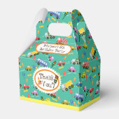 Blauwgroen transportdoos bedankdoosjes (Voorkant Zijde)